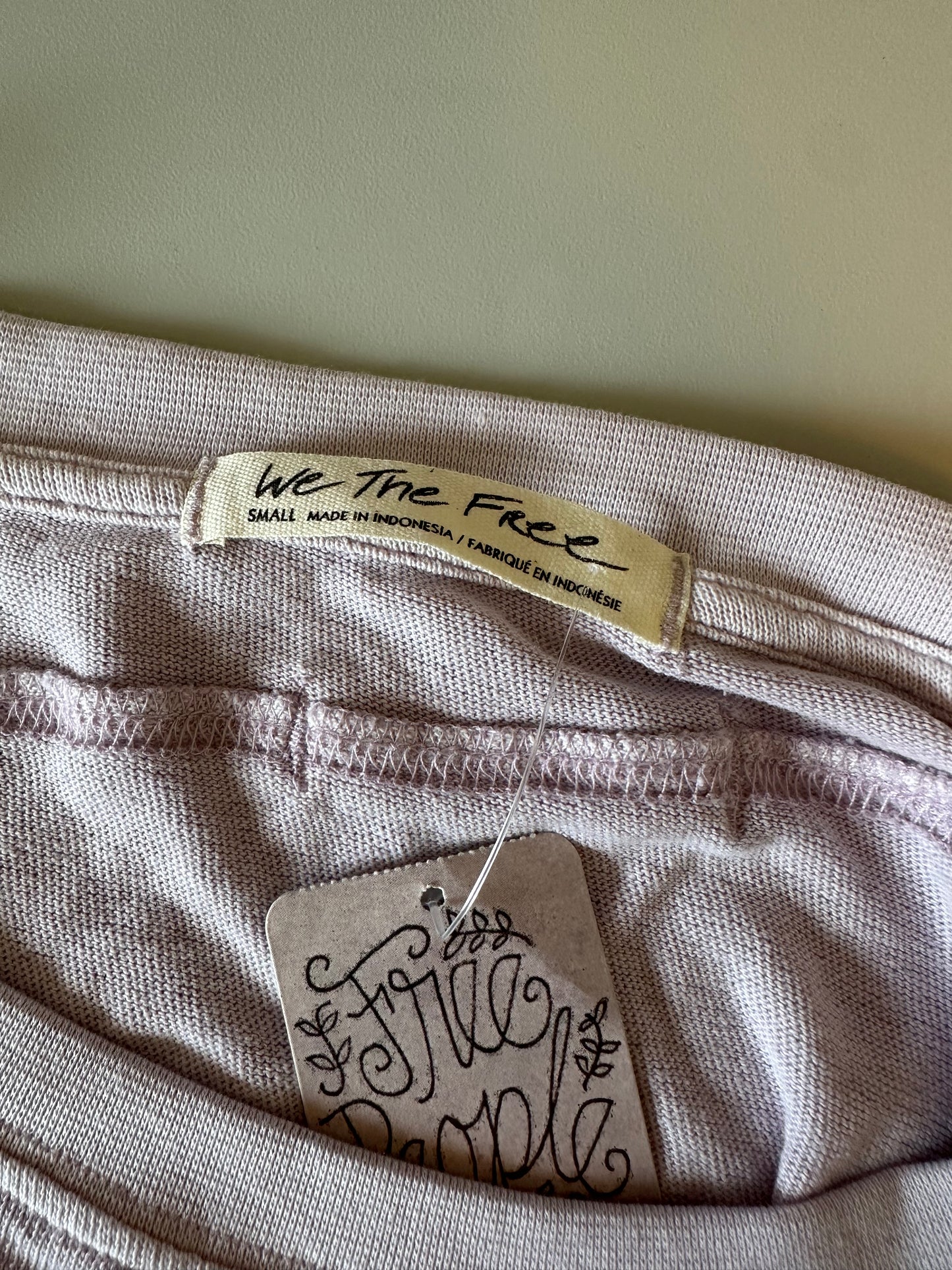 NWT Free People We The Free Flowy Lavender Pale Purple T-Shirt | Size Small