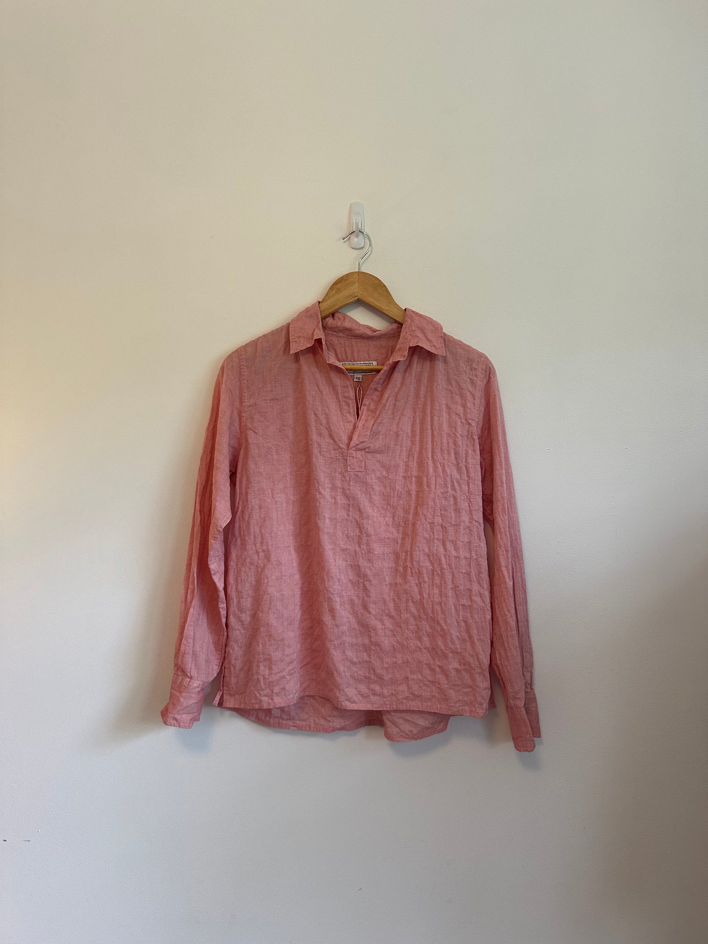 NWT American Colors by Alex Lehr Popover Blouse in Faded Red | Size XS