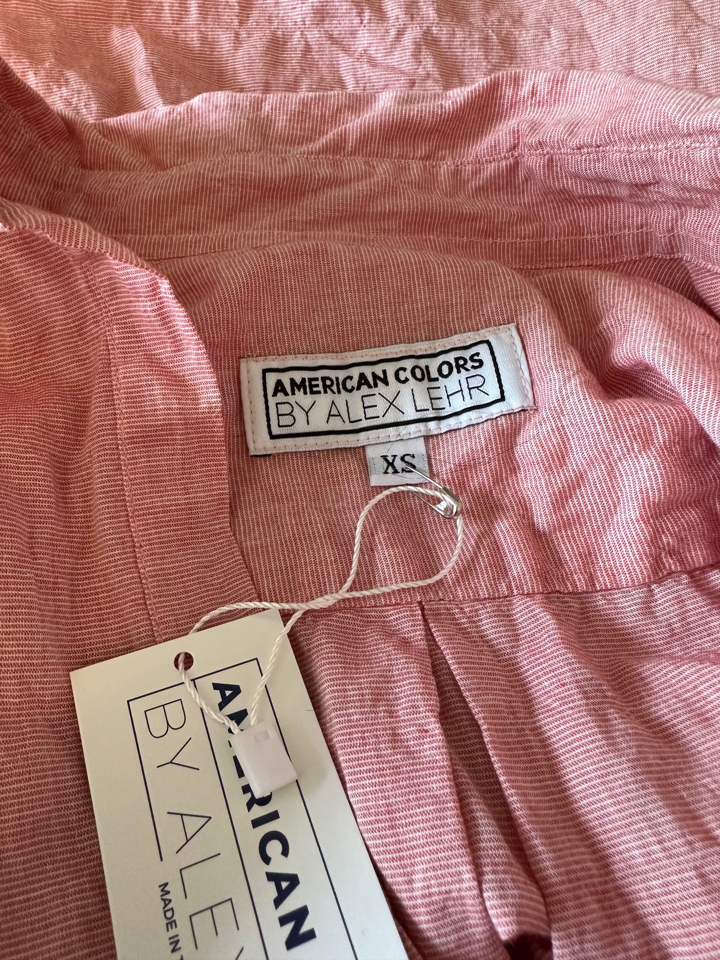 NWT American Colors by Alex Lehr Popover Blouse in Faded Red | Size XS