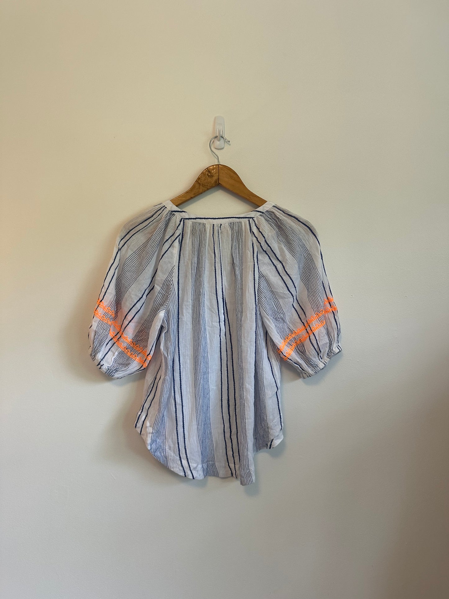 NWT Sundry Blue Striped Cotton Blouse | Size Small