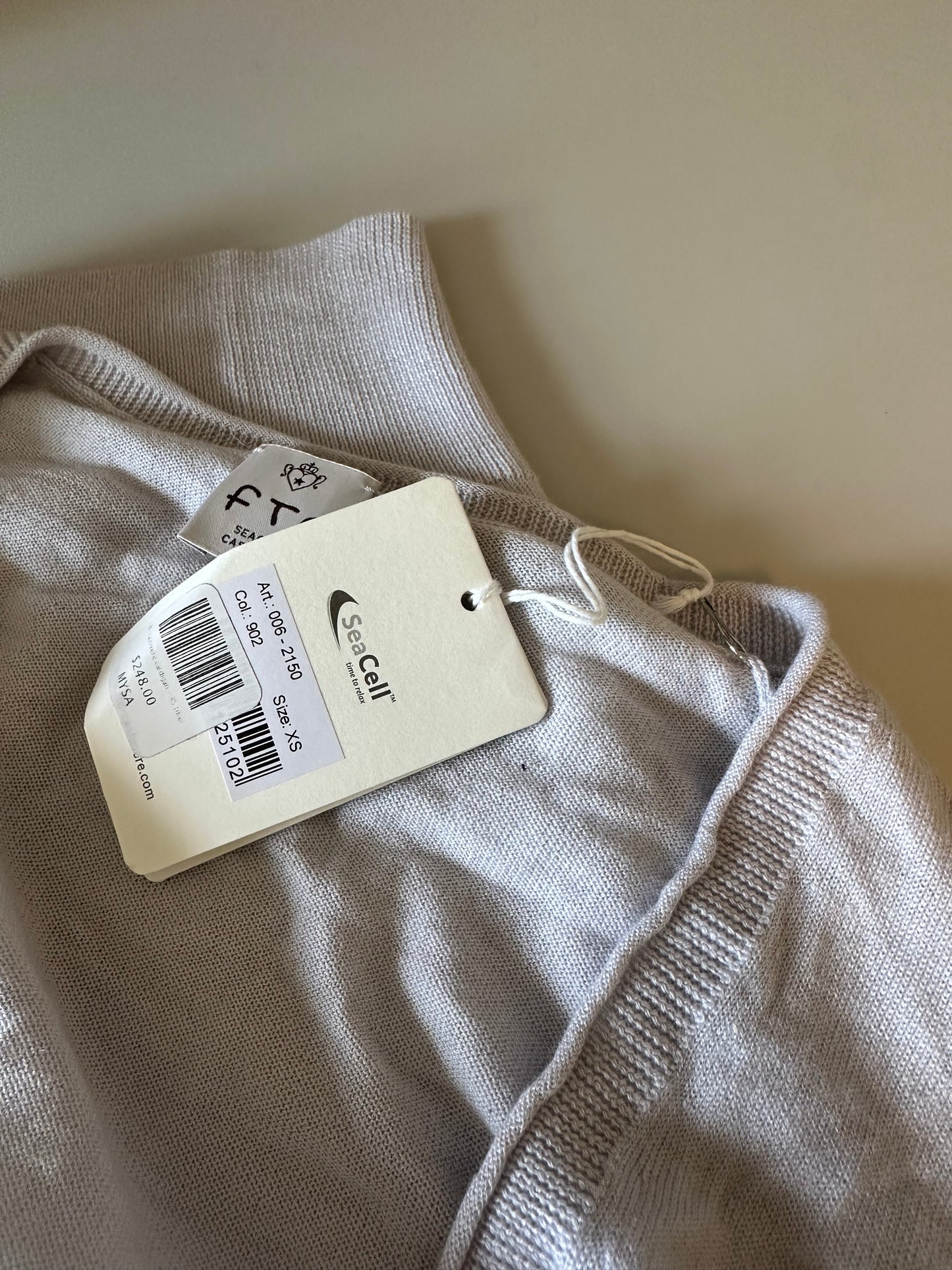 NWT FTC Cashmere Seacell Lightweight Knit Cardigan in Gray | Size XS