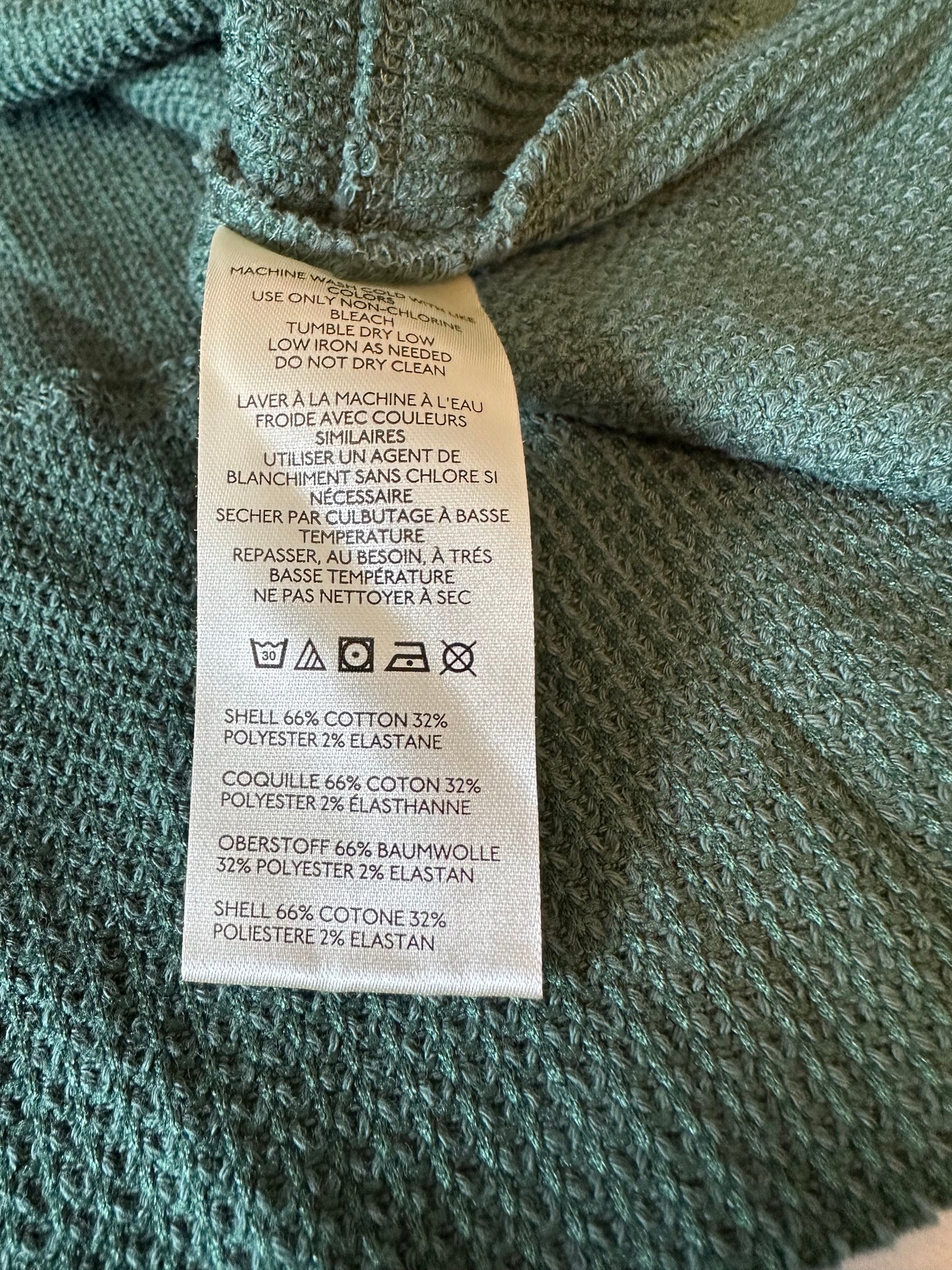 Free People We The Free Green Waffle Thermal Long Sleeve | Size Small