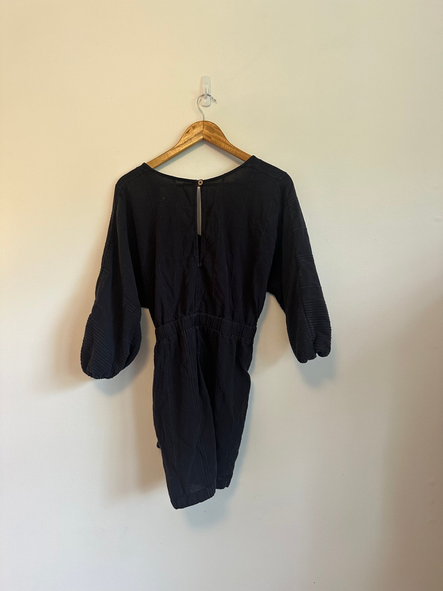 Free People Knotty But Nice Cotton Romper in Black