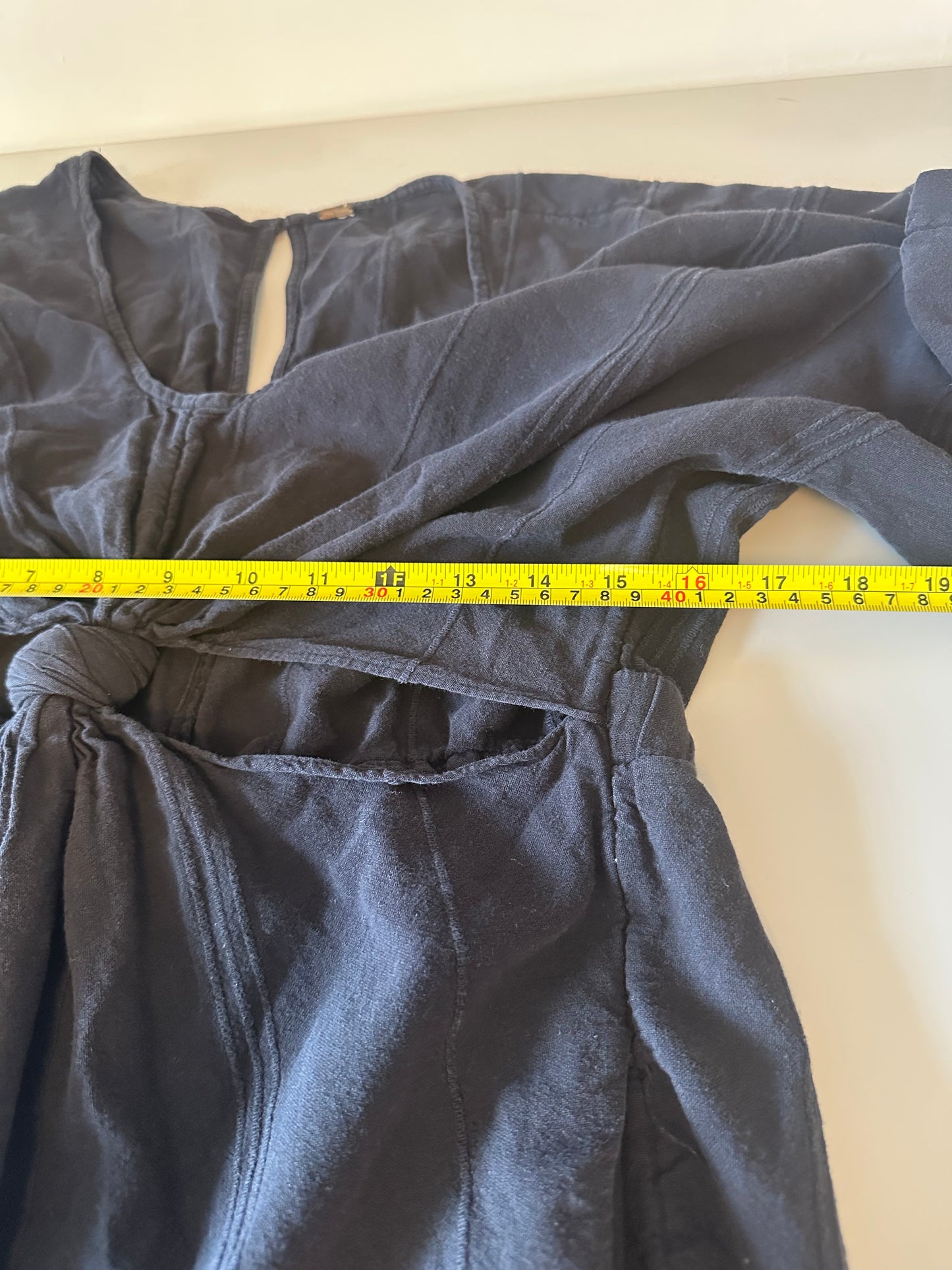 Free People Knotty But Nice Cotton Romper in Black