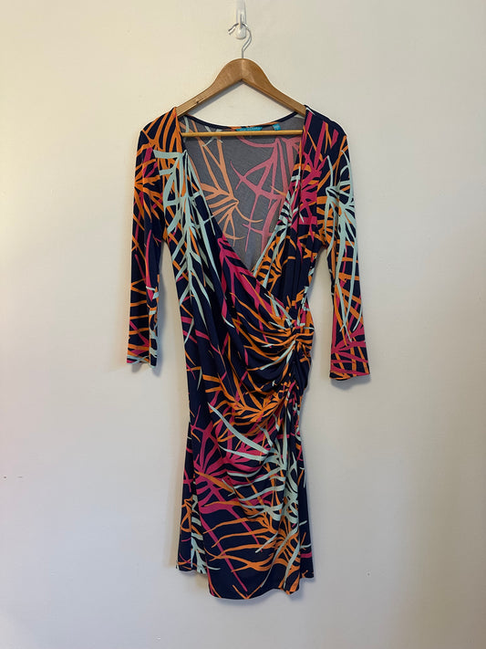 Tori Richard Honolulu Palm Wrap Dress | Size Large