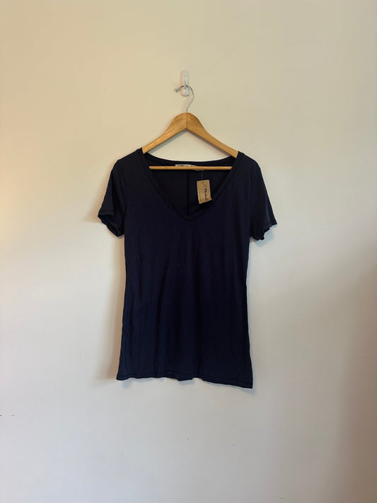 NWT Michael Stars Navy Blue Cotton V-Neck Short Sleeve T-Shirt