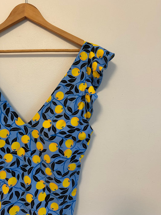 Summersalt x Diane von Furstenberg Ruffle Backflip Lemon Swimsuit | Size 18