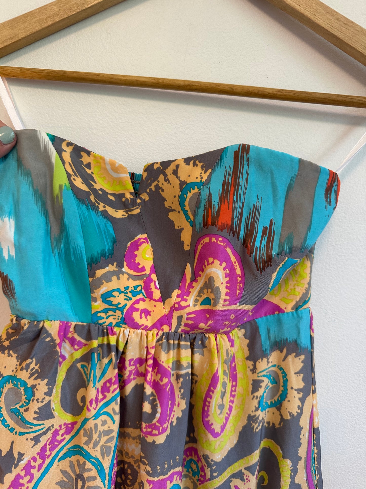 Alice and Trixie Fontaine Print Silk Maxi Dress | Size XS
