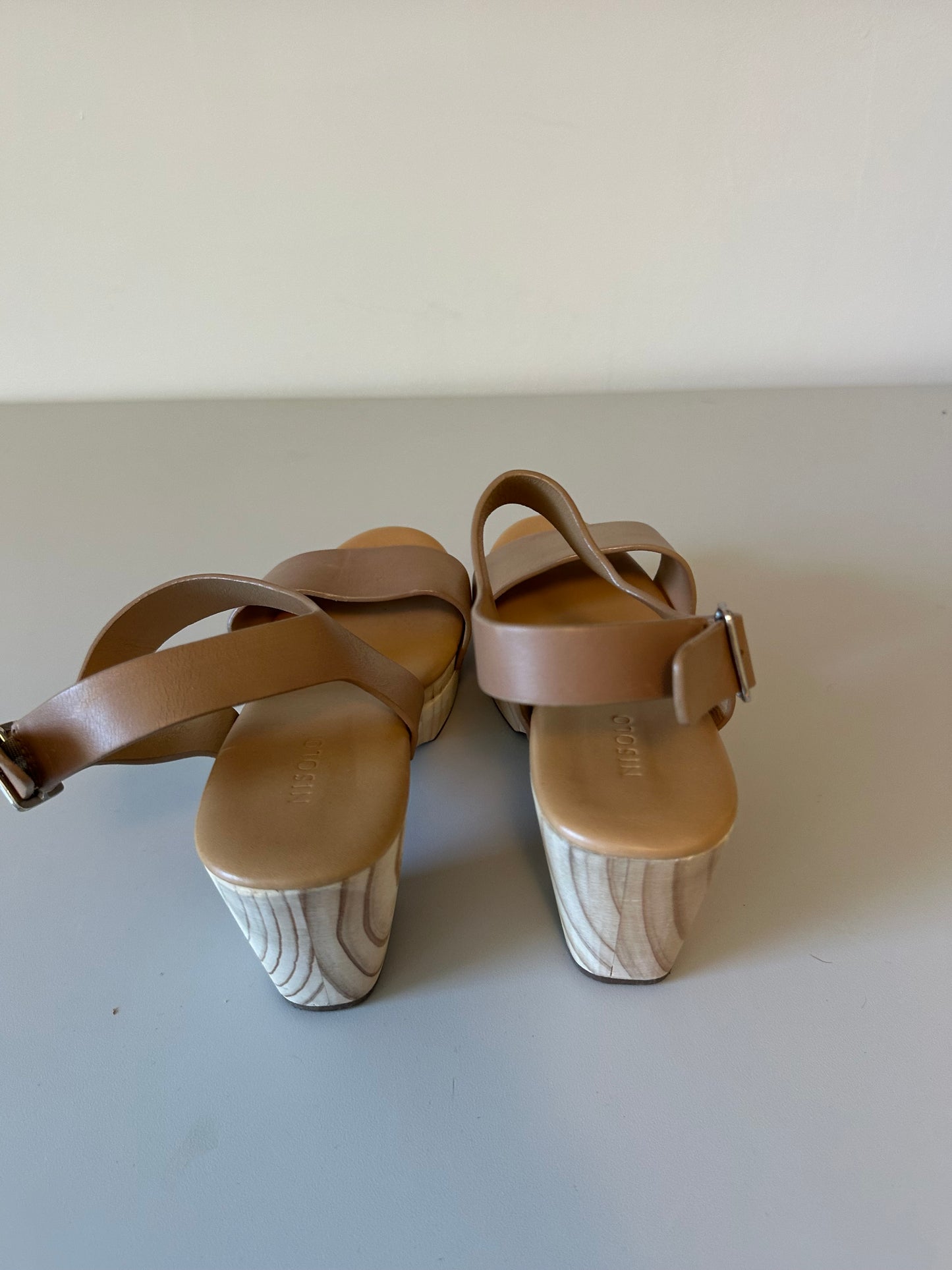 New Nisolo All Day Open Toe Clog in Almond Leather | Size 6.5