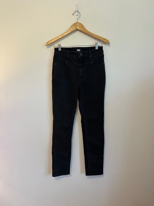 Paige Margot Front Yoke High Waist Ankle Skinny Jeans in Black | Size 27