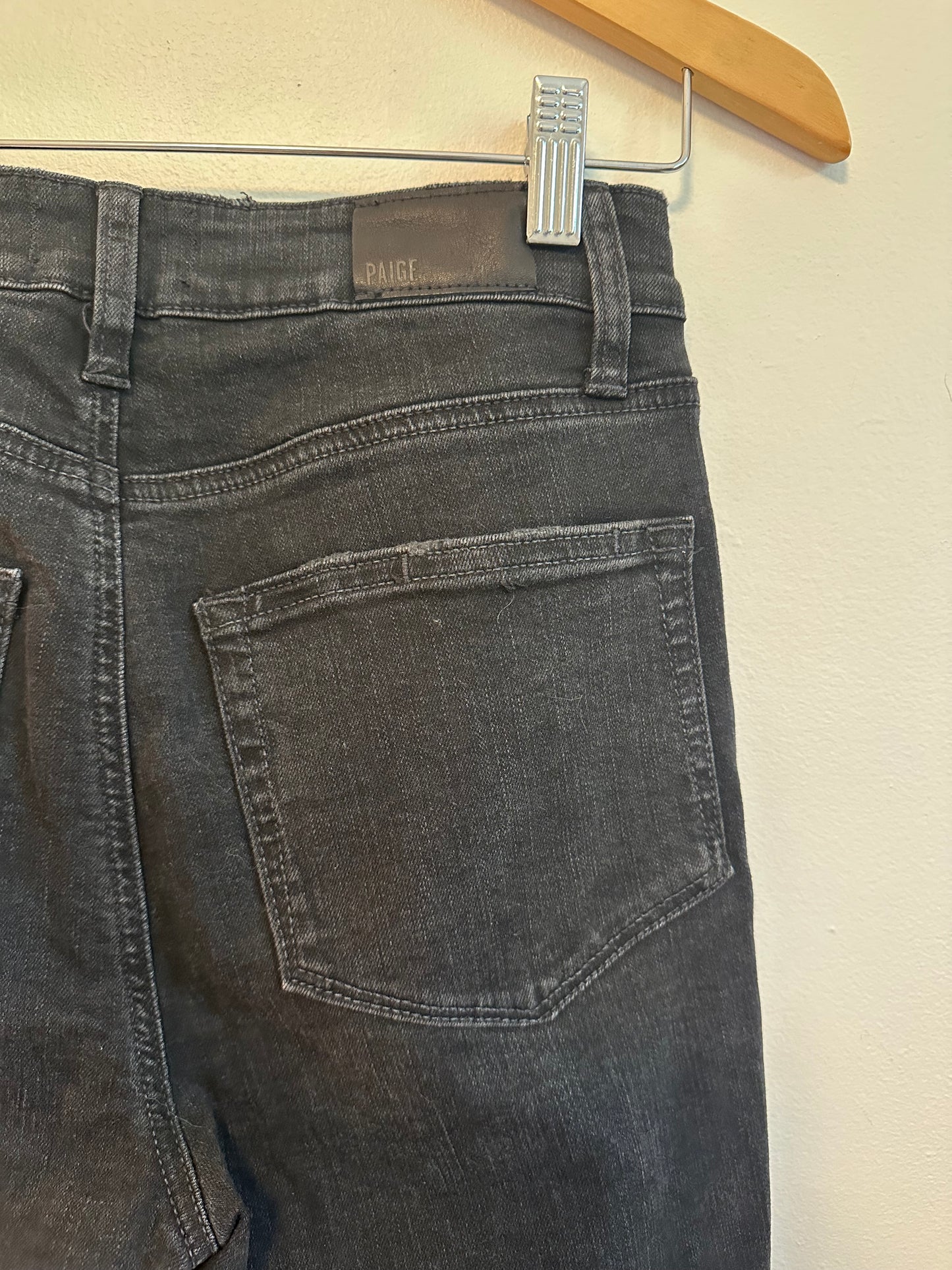 Paige Margot Front Yoke High Waist Ankle Skinny Jeans in Black | Size 27