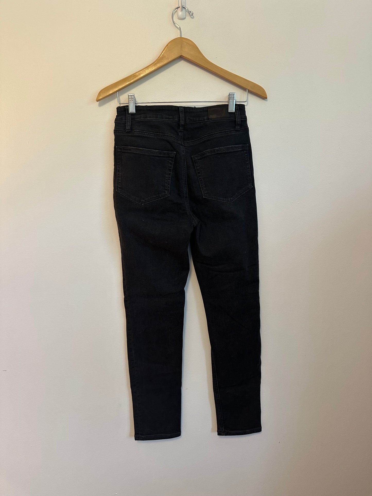 Paige Margot Front Yoke High Waist Ankle Skinny Jeans in Black | Size 27