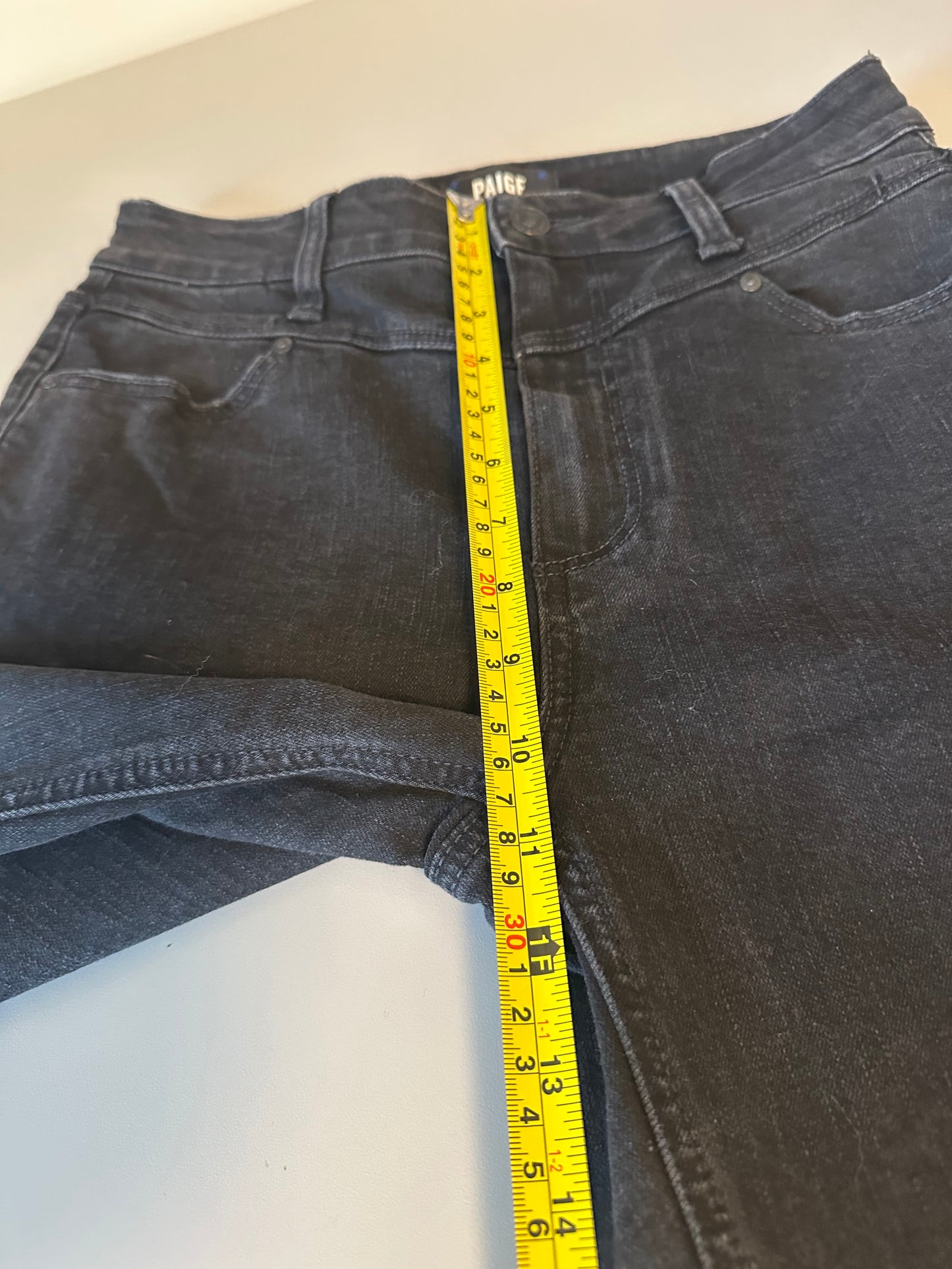 Paige Margot Front Yoke High Waist Ankle Skinny Jeans in Black | Size 27
