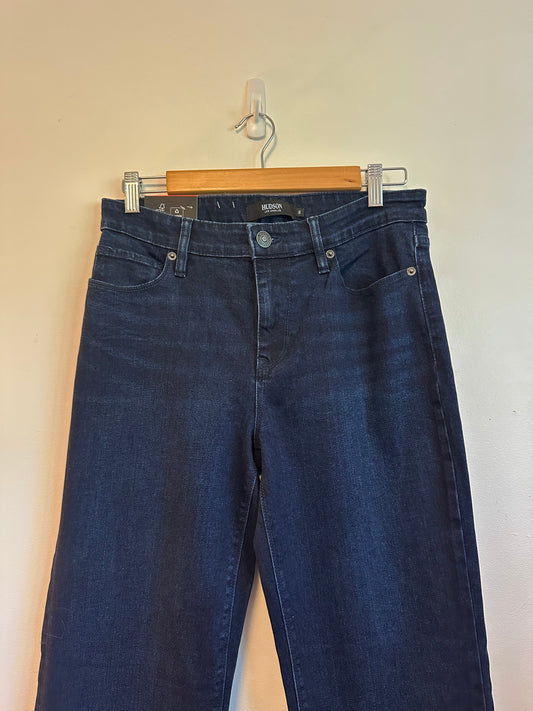 NWT Hudson Los Angeles Dark Indigo Straight Leg Stretch Jeans | Size 8