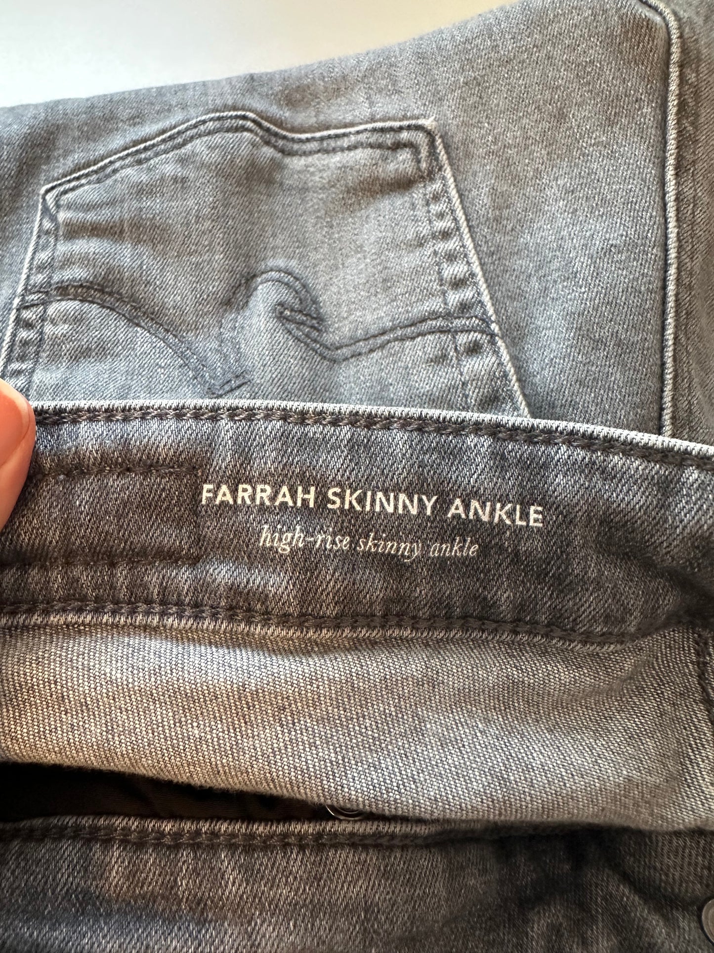 AG Jeans Farrah Skinny Mid-Rise Ankle Jeans in Unpaved Wash | Size 27