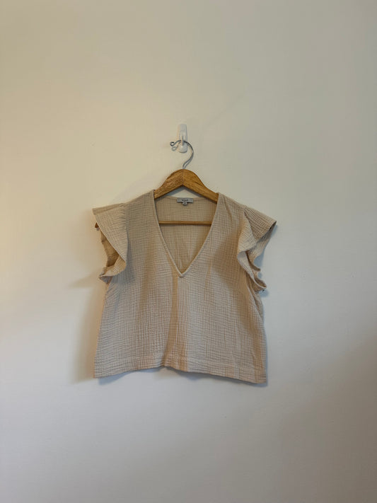 Rails Miley Cotton Gauze Top in Flax | Size XS