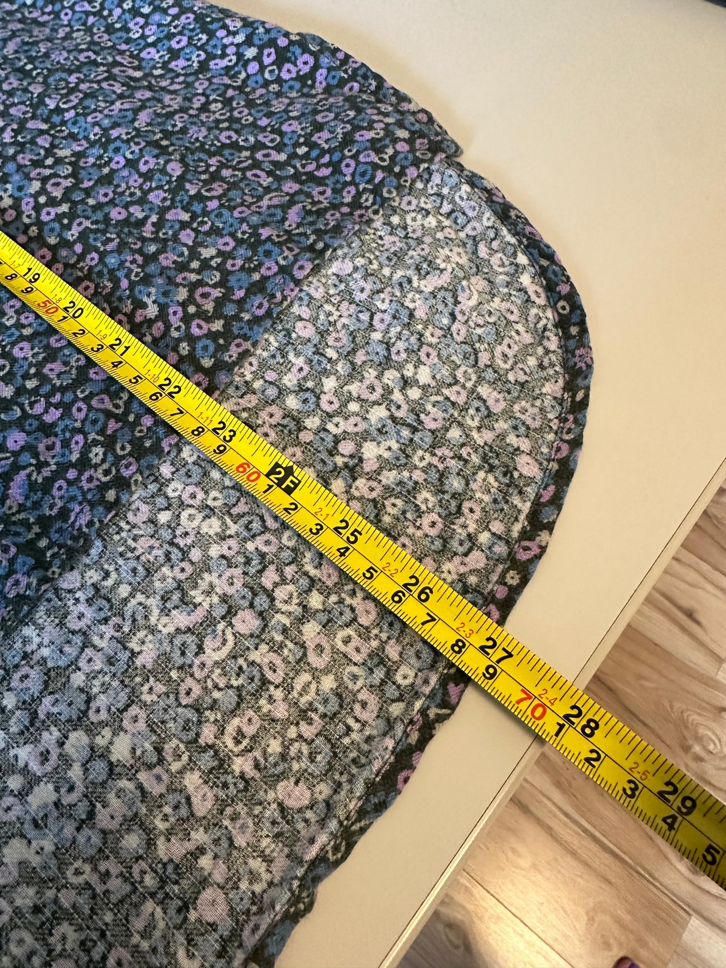 Apiece Apart Marit Shirred Blouse in Violet Floral Cotton | Size XS