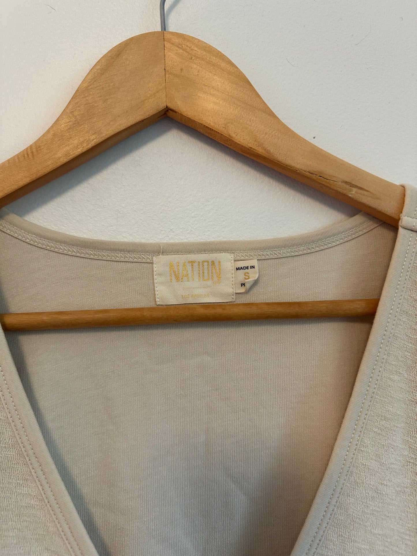 Nation LTD Kahlani Cover Up Dress in Cream Terry Cloth | Size Small