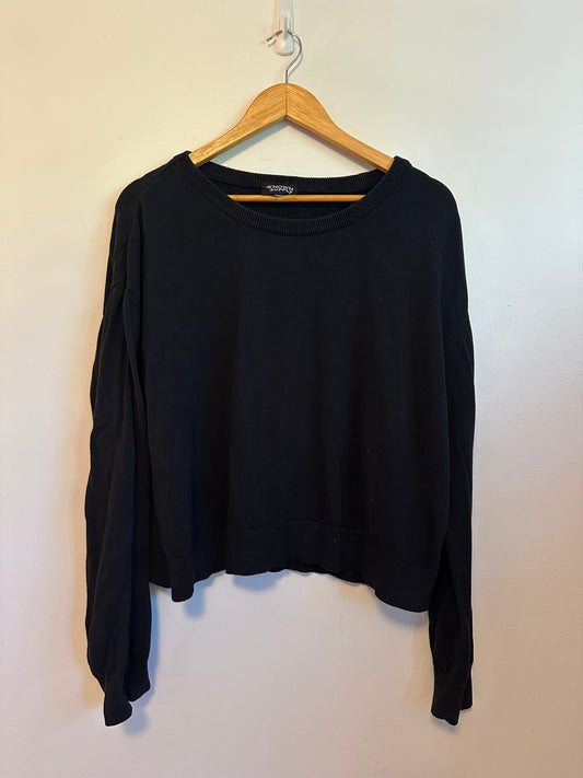 Known Supply Black Organic Cotton Crewneck Sweatshirt | Size Large