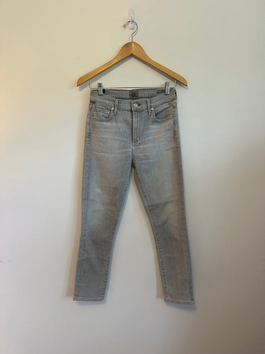 Citizens of Humanity Rocket Crop Light Gray High Rise Skinny Jeans | Size 27