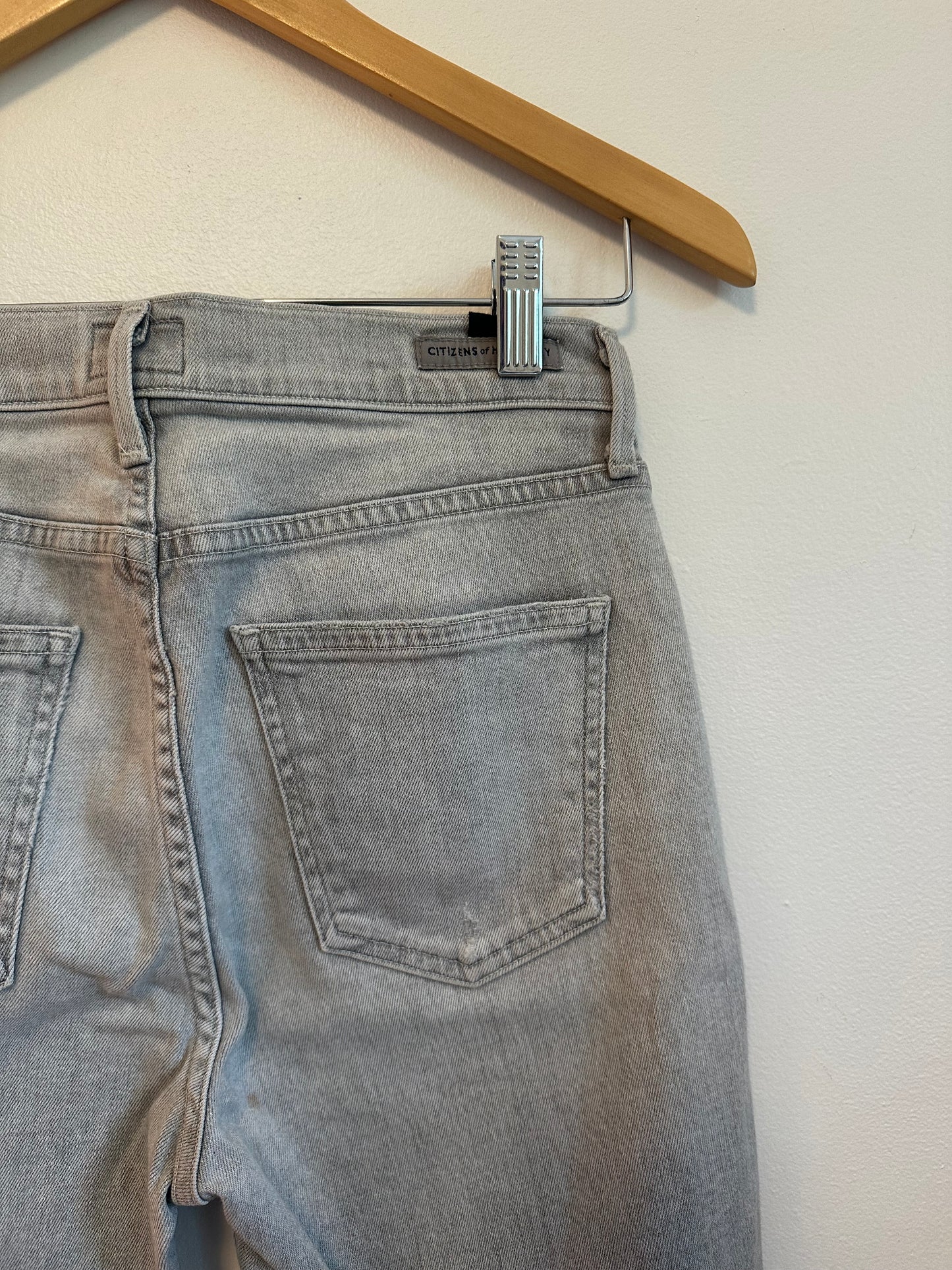 Citizens of Humanity Rocket Crop Light Gray High Rise Skinny Jeans | Size 27