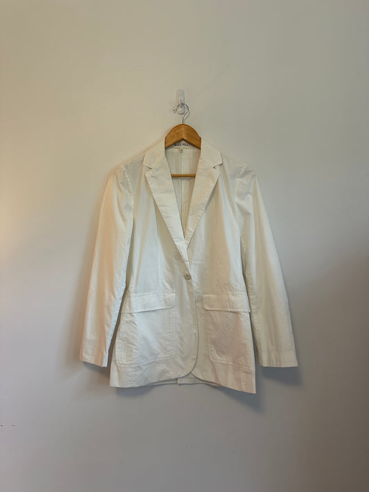 Alex Mill White Cotton Twill Blazer | Size Small