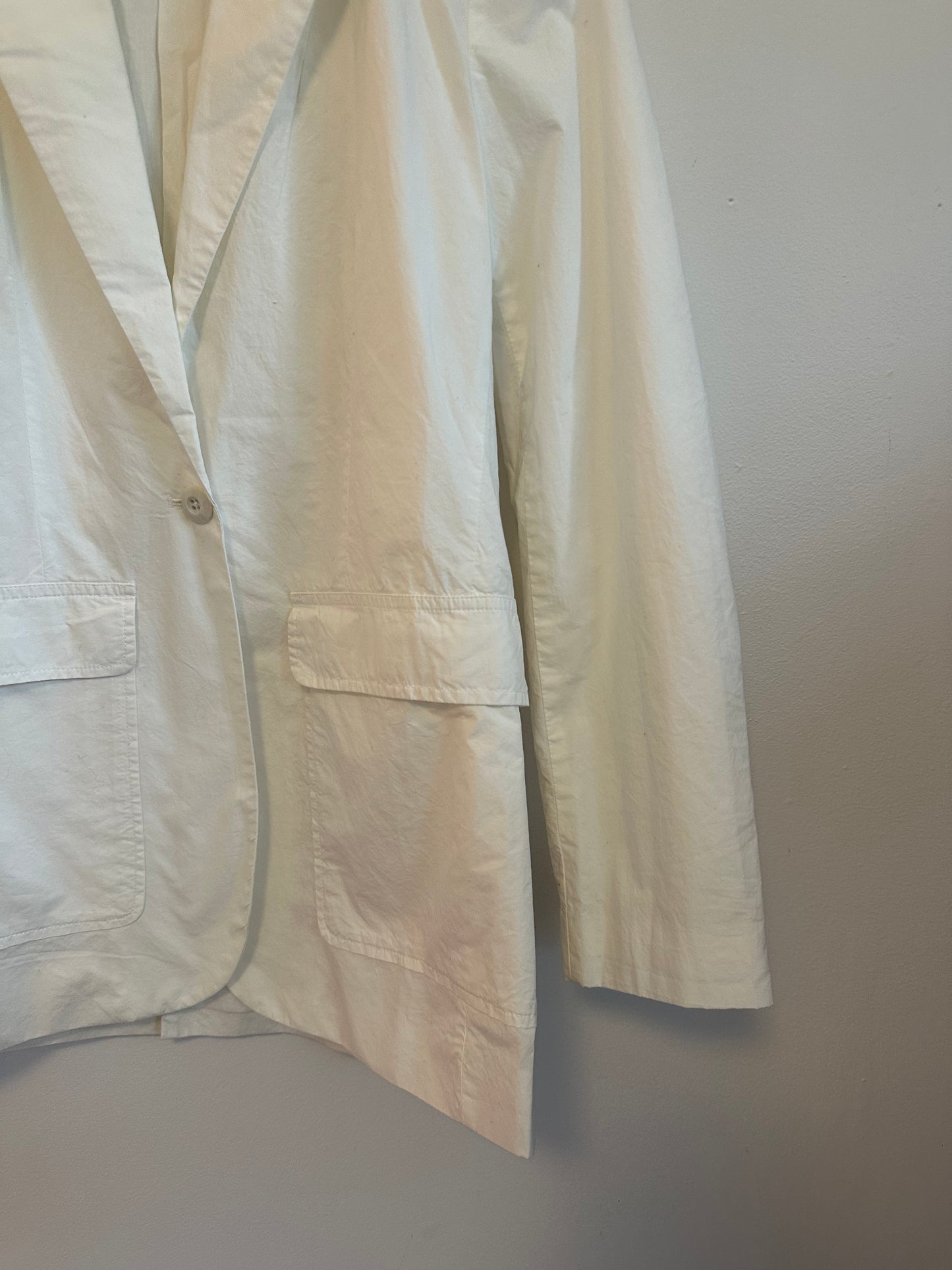 Alex Mill White Cotton Twill Blazer | Size Small