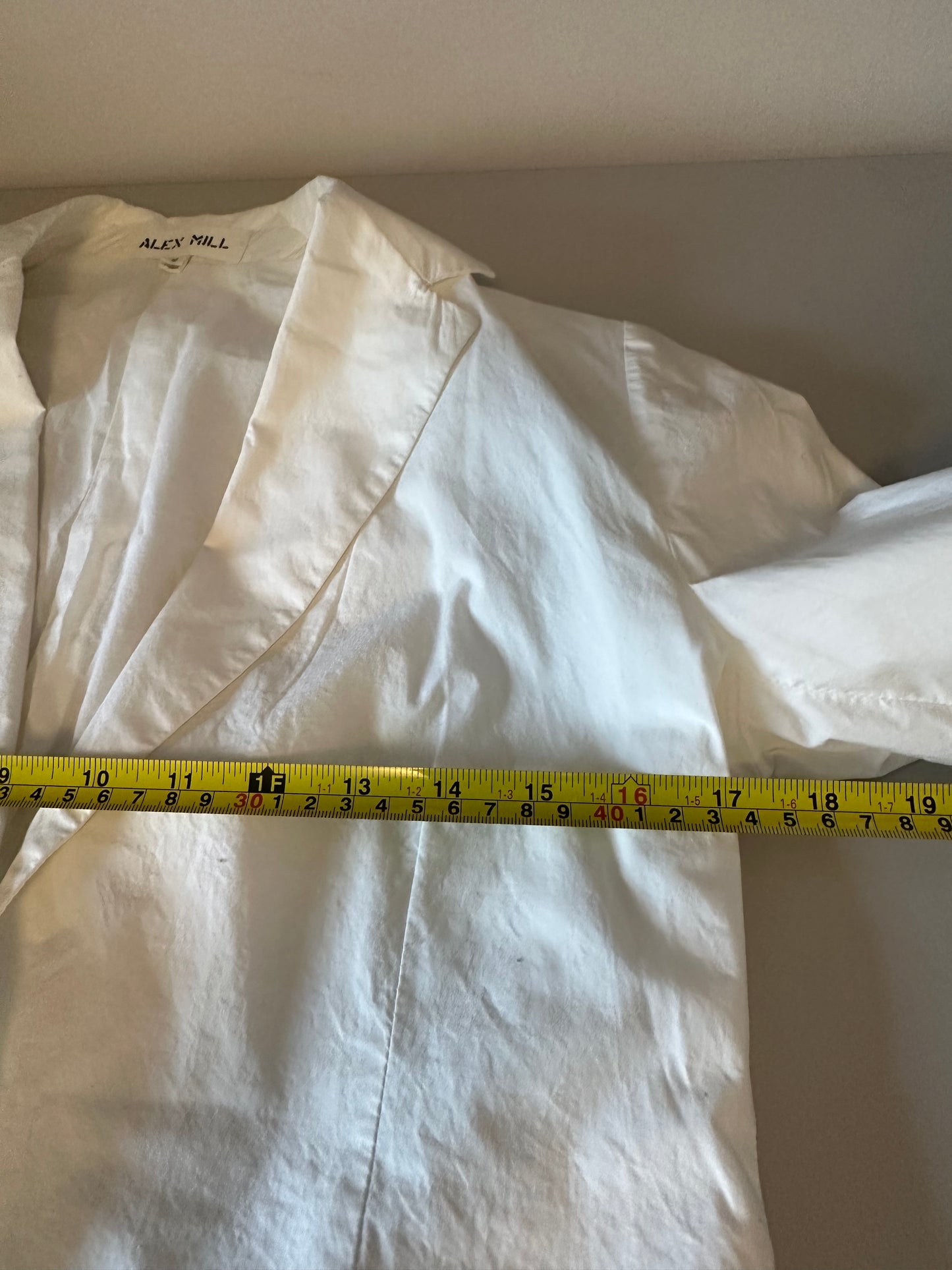 Alex Mill White Cotton Twill Blazer | Size Small