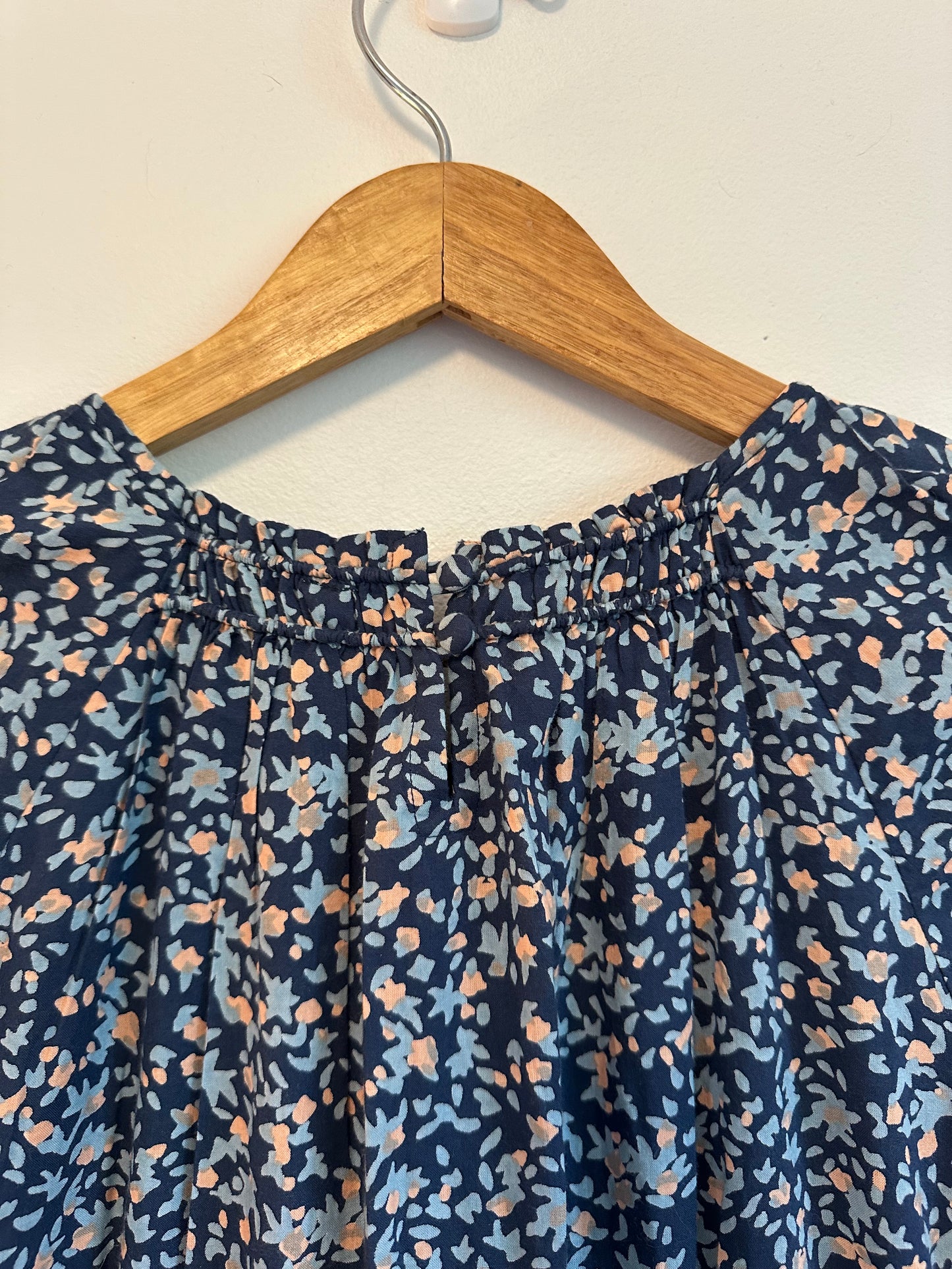Mirth Cotton Maxi Dress in Navy Floral Print | Size XS