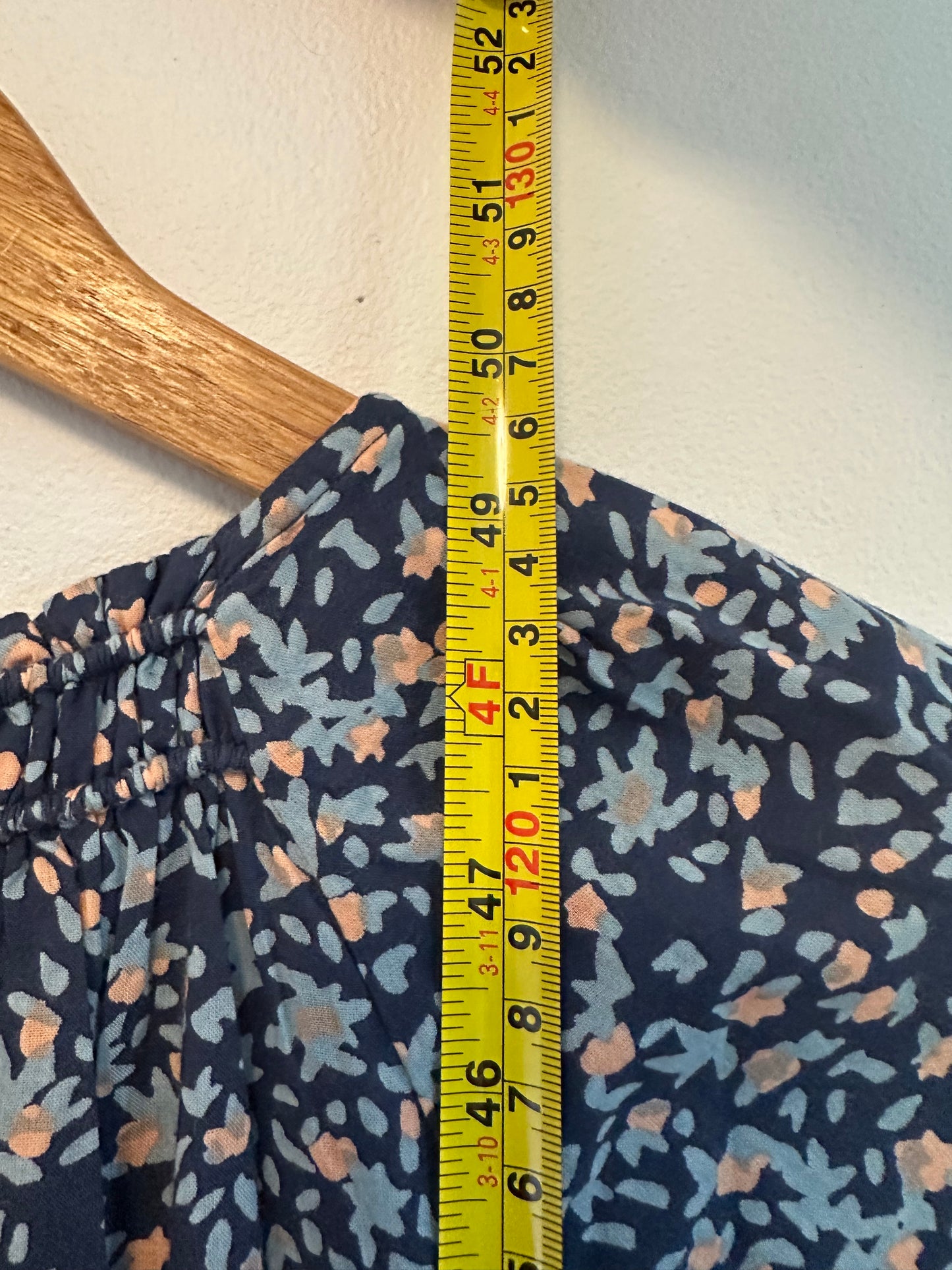 Mirth Cotton Maxi Dress in Navy Floral Print | Size XS