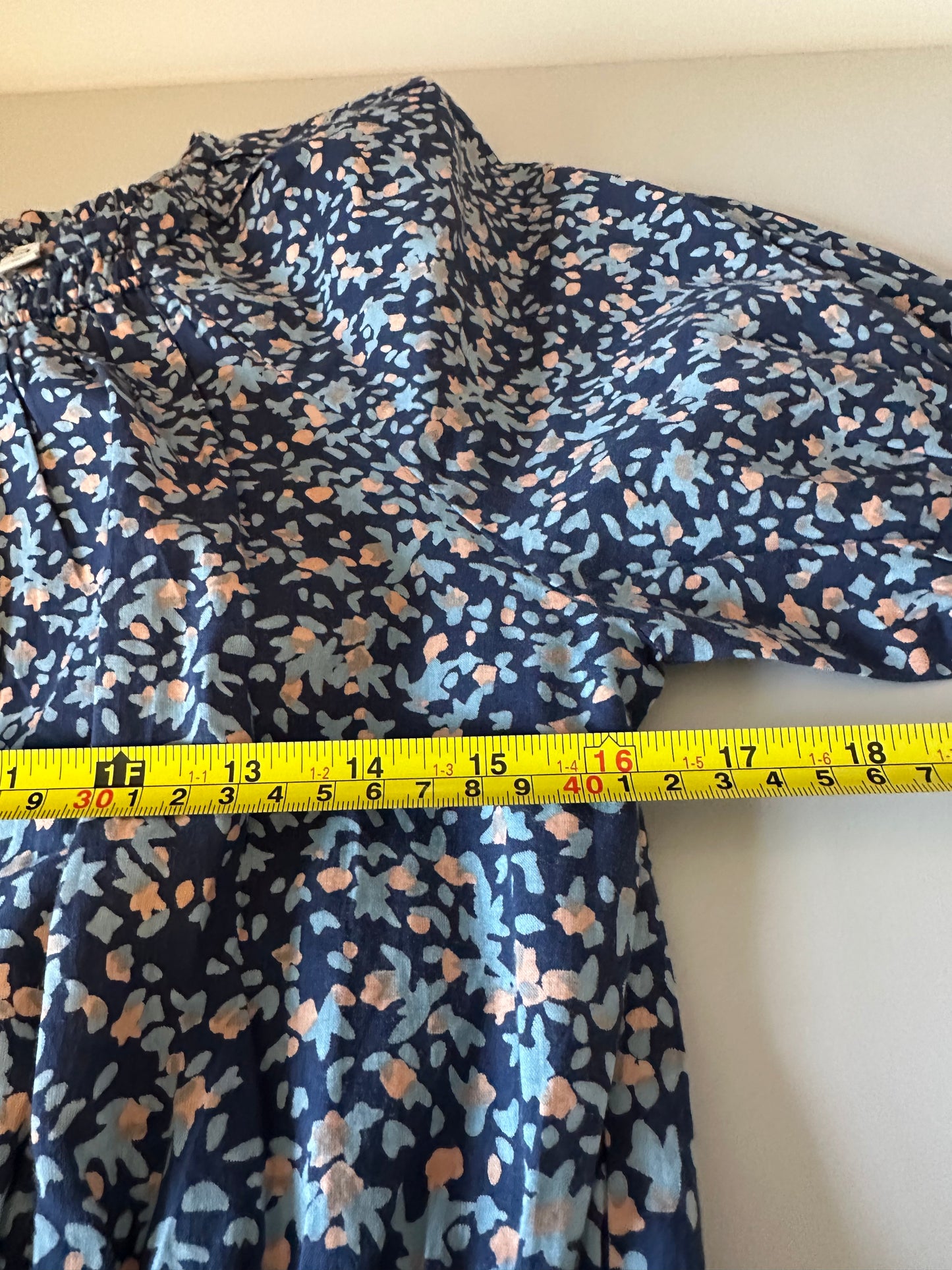 Mirth Cotton Maxi Dress in Navy Floral Print | Size XS