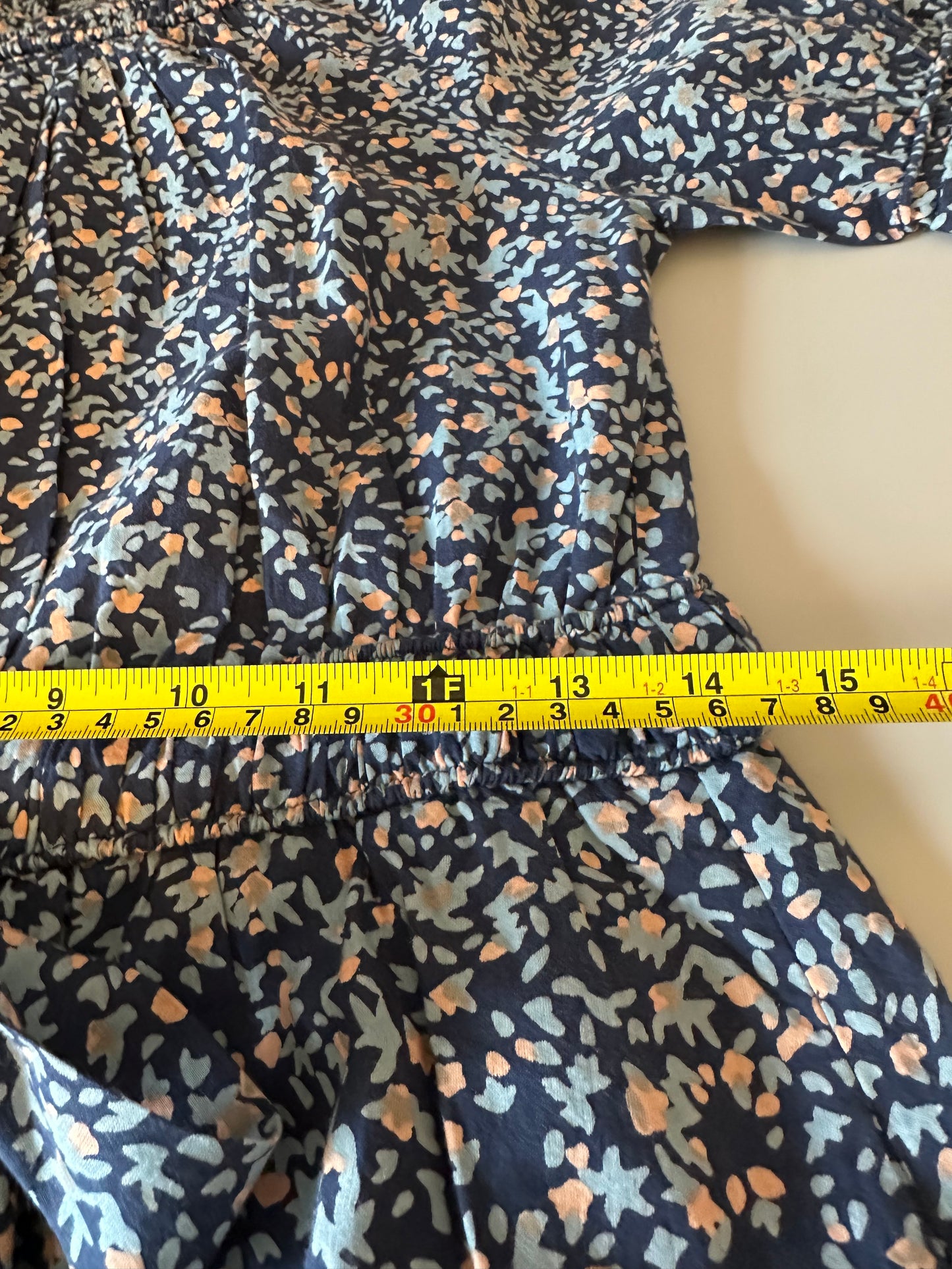 Mirth Cotton Maxi Dress in Navy Floral Print | Size XS