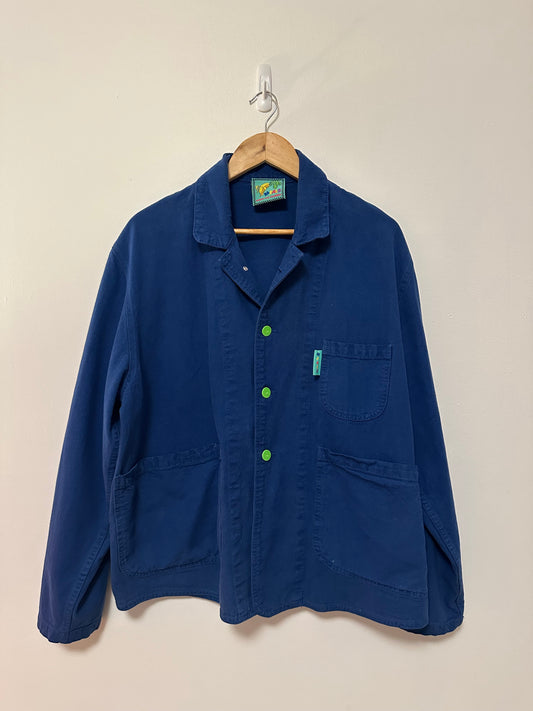 Meals Blueberry Forager Coat in Blue Cotton Canvas | Size Small