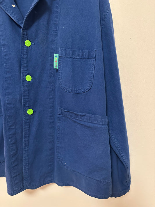 Meals Blueberry Forager Coat in Blue Cotton Canvas | Size Small