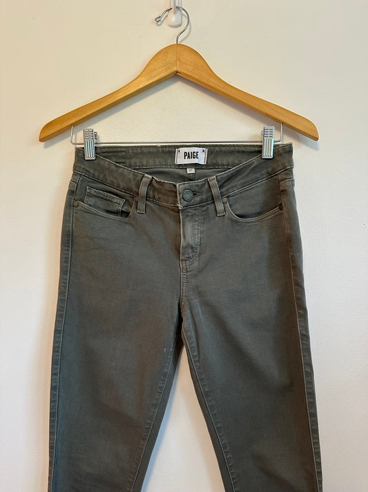 Paige Verdugo Ankle Skinny Jeans in Olive Green | Size 27