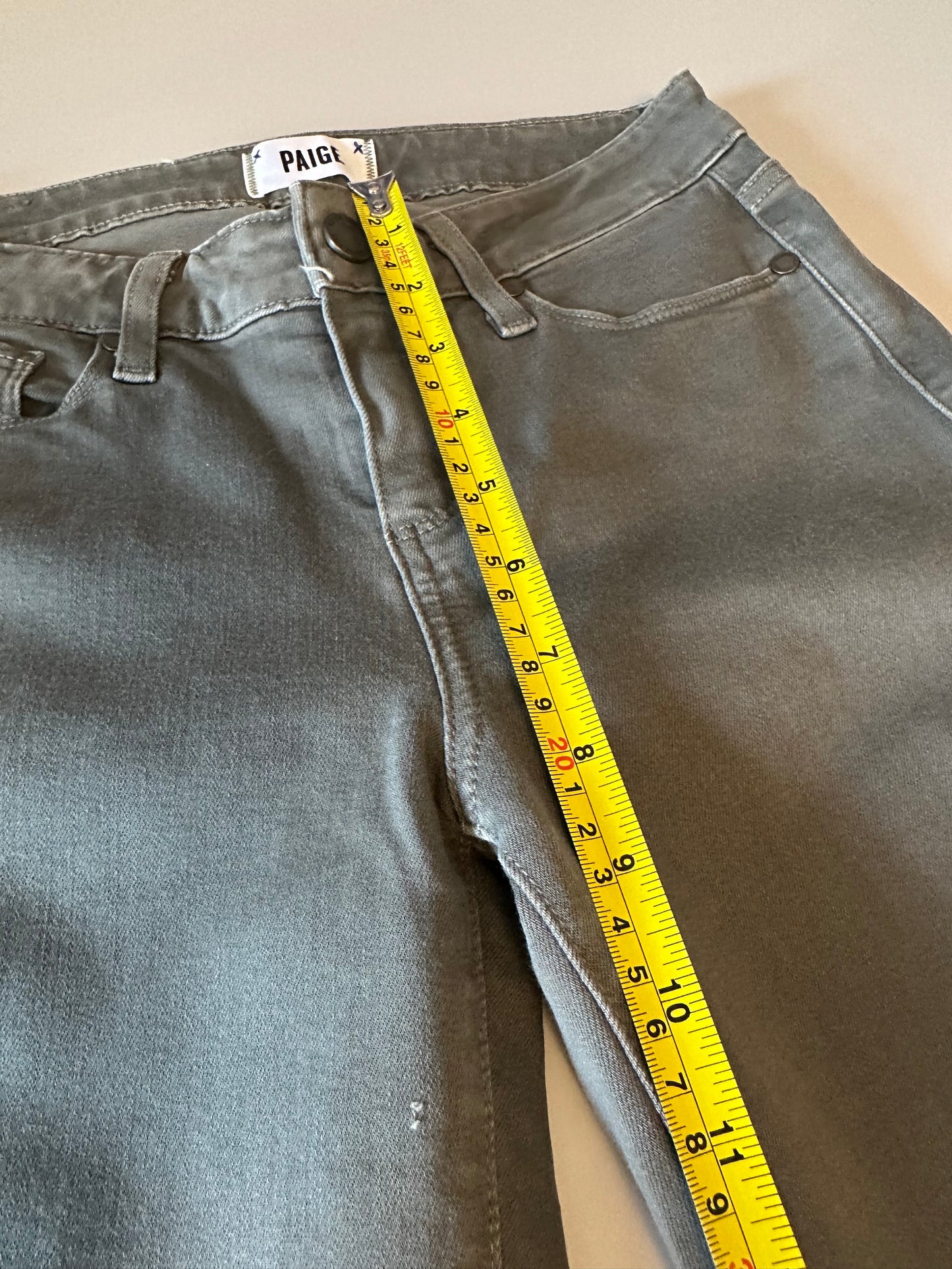 Paige Verdugo Ankle Skinny Jeans in Olive Green | Size 27