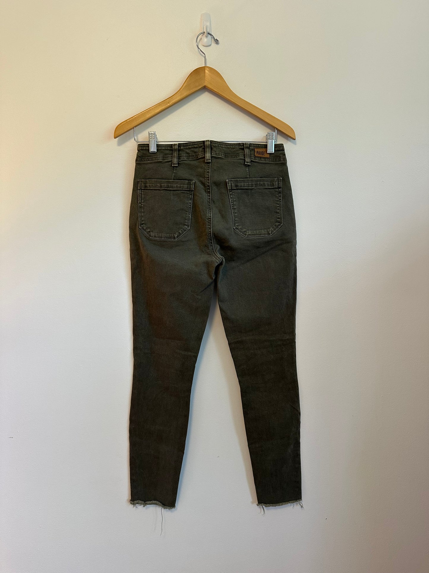 Paige Verdugo Ankle Dark Green Skinny Jeans | Size 27