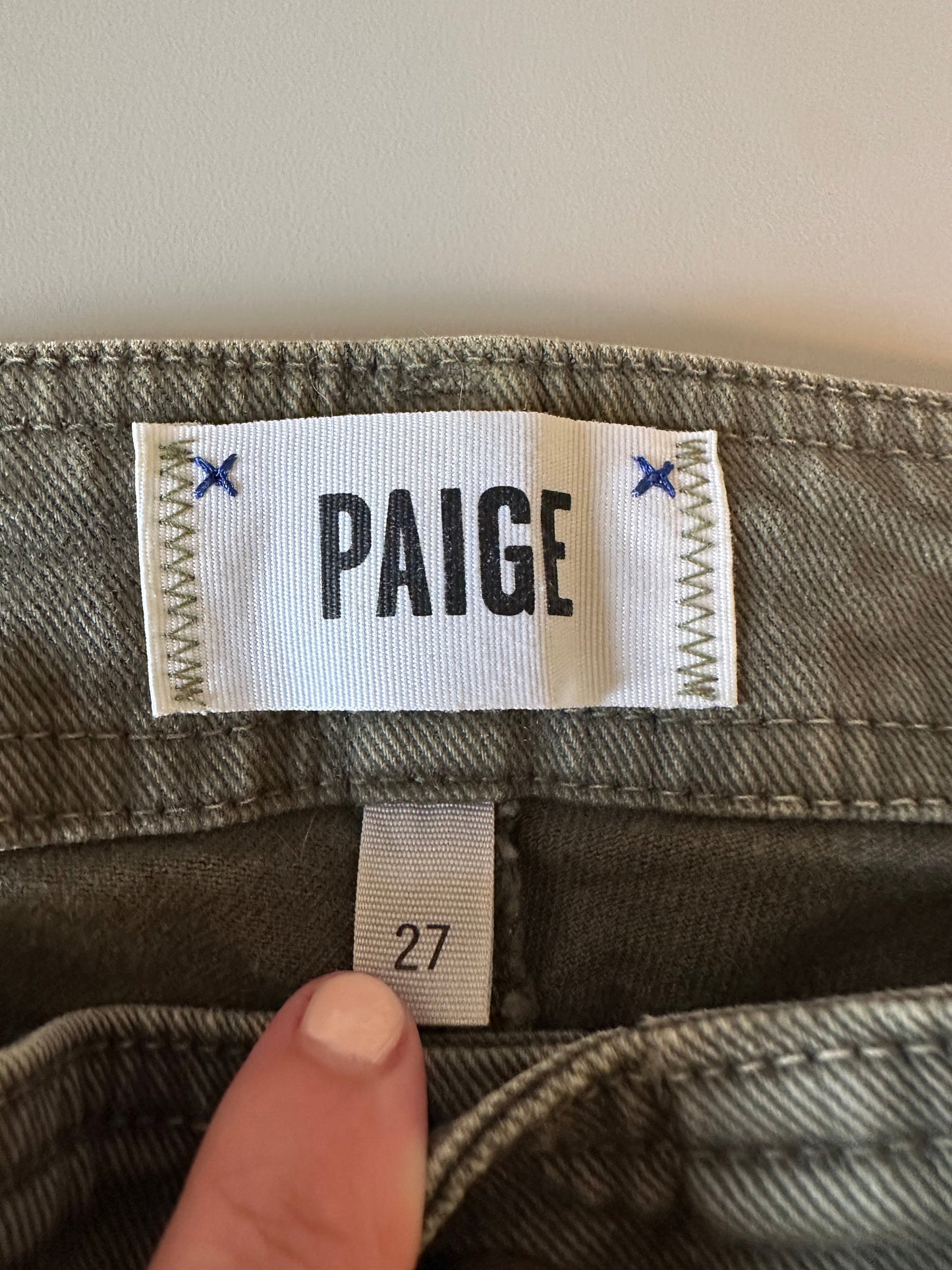 Paige Verdugo Ankle Dark Green Skinny Jeans | Size 27