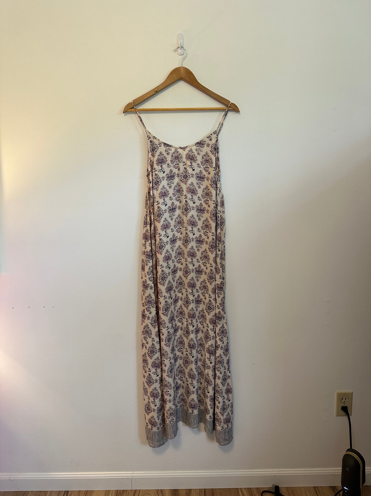 Natalie Martin Block Print Scoop Neck Maxi Dress | Size XS