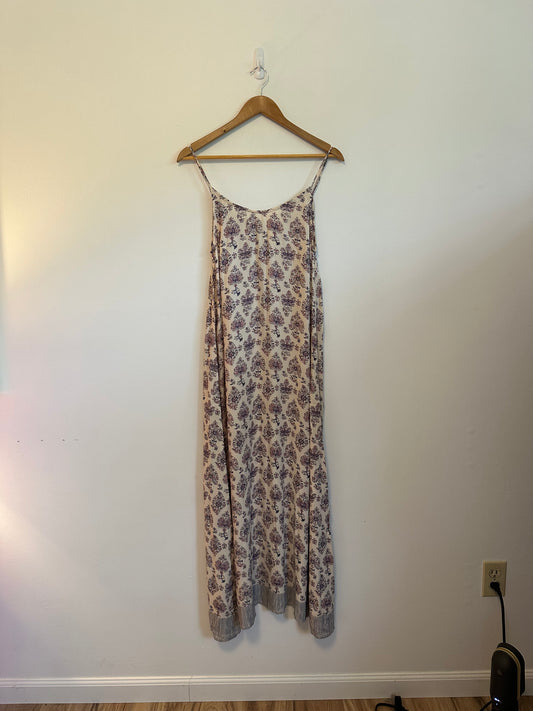 Natalie Martin Block Print Scoop Neck Maxi Dress | Size XS