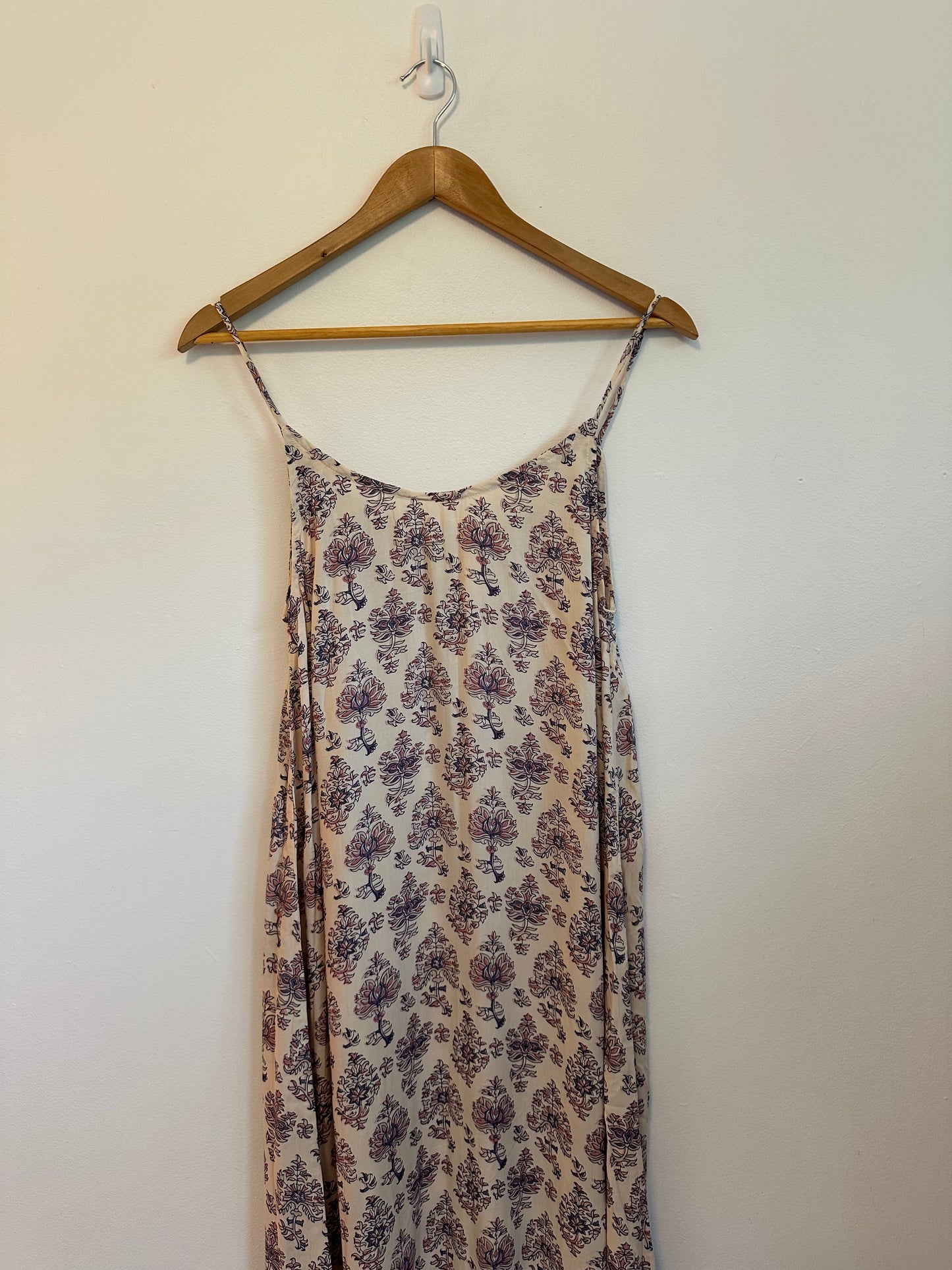 Natalie Martin Block Print Scoop Neck Maxi Dress | Size XS