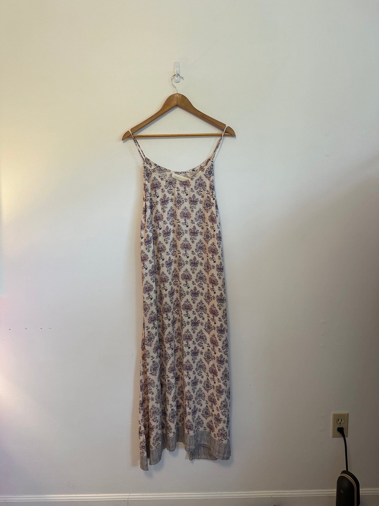 Natalie Martin Block Print Scoop Neck Maxi Dress | Size XS