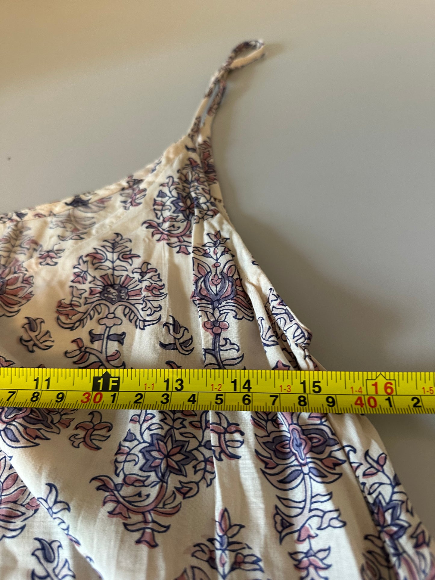 Natalie Martin Block Print Scoop Neck Maxi Dress | Size XS