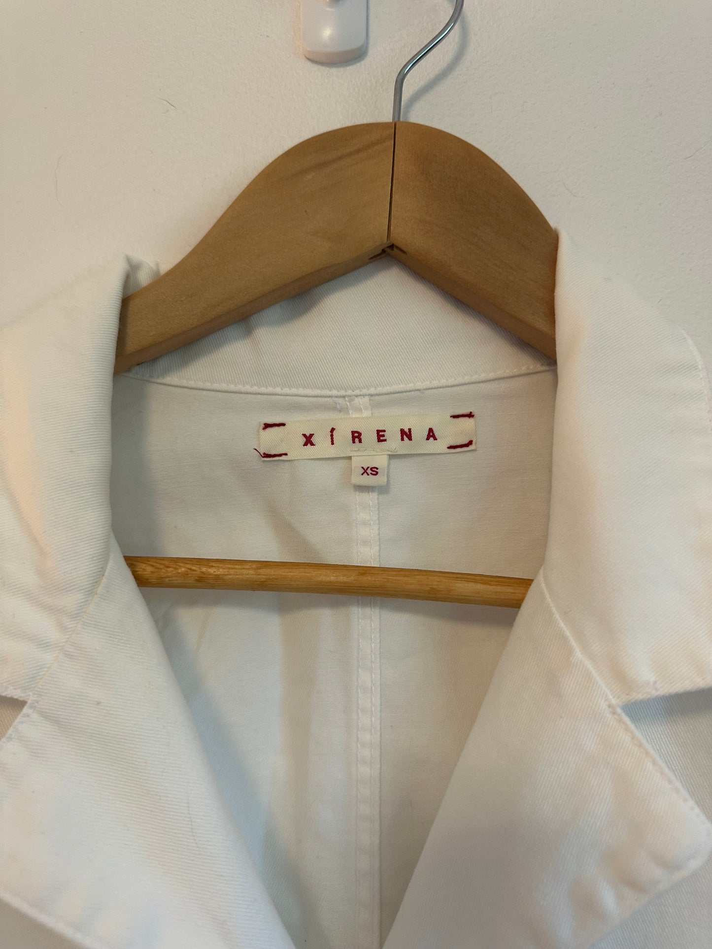 Xirena Long Sleeve Button Front Romper in White Cotton | Size XS