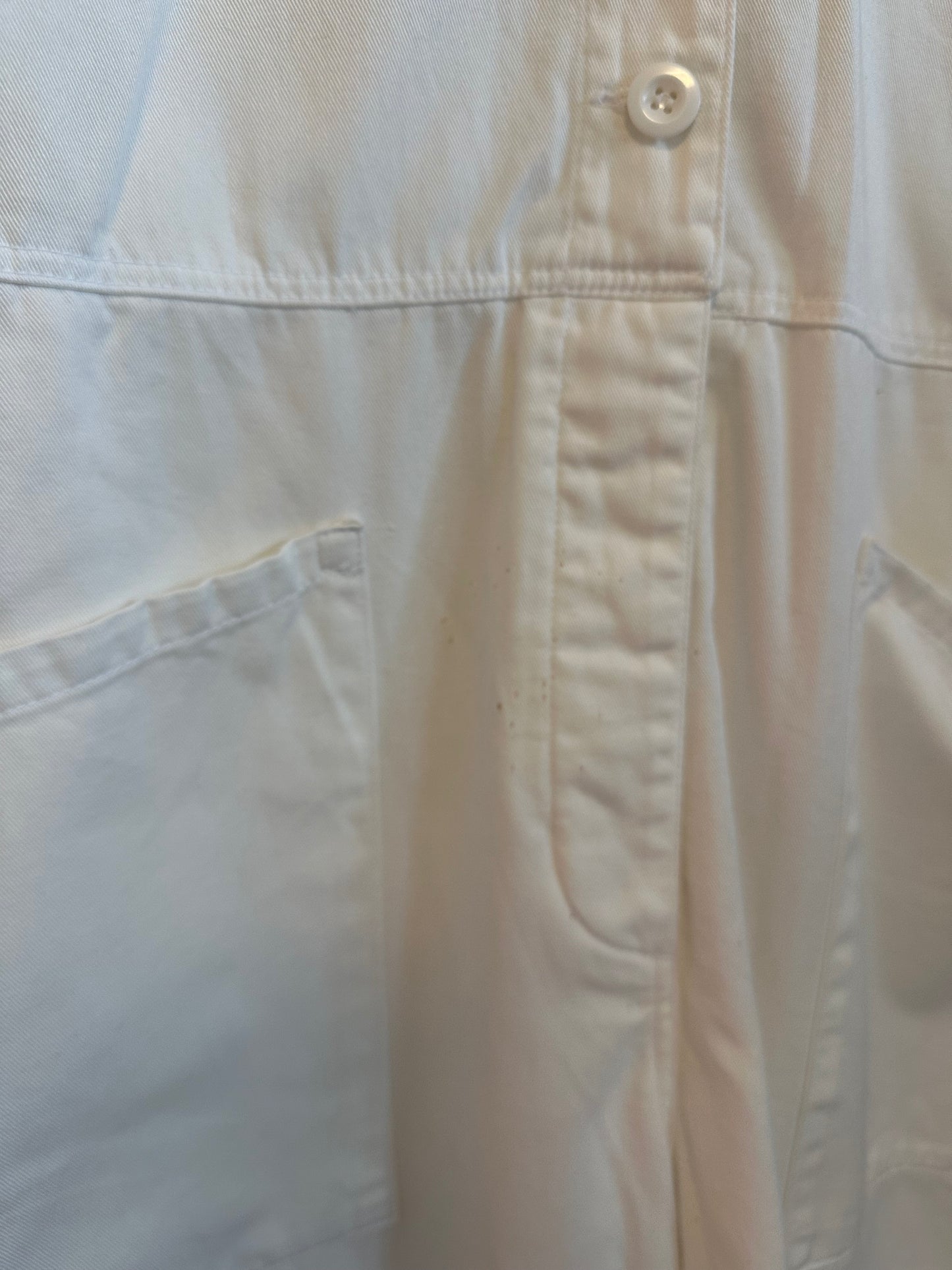 Xirena Long Sleeve Button Front Romper in White Cotton | Size XS