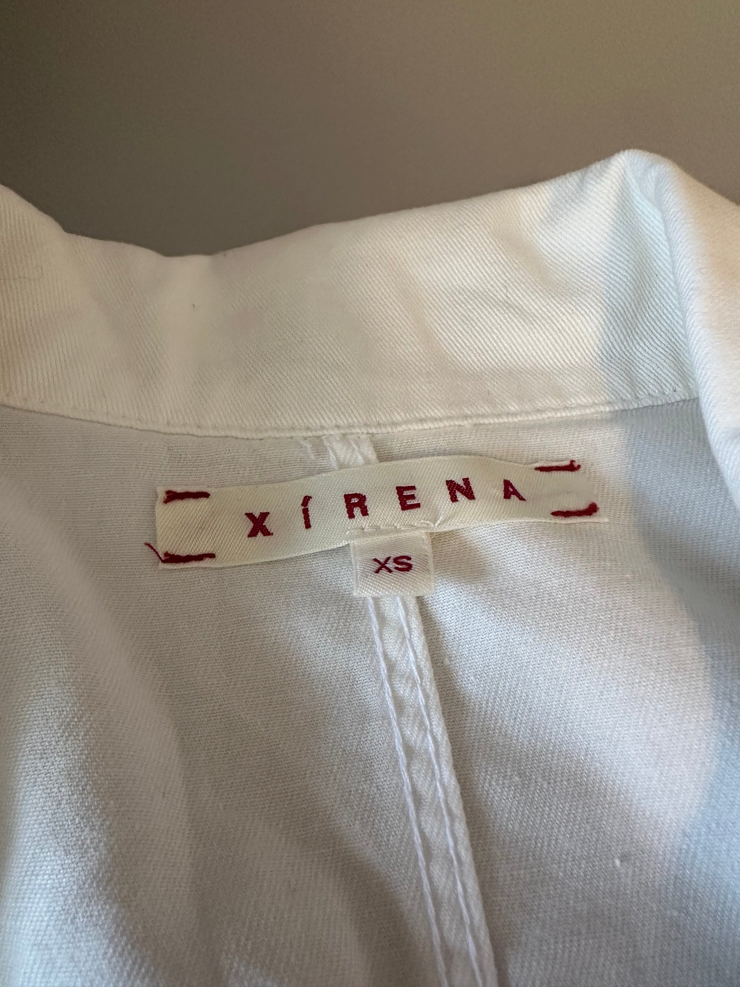 Xirena Long Sleeve Button Front Romper in White Cotton | Size XS