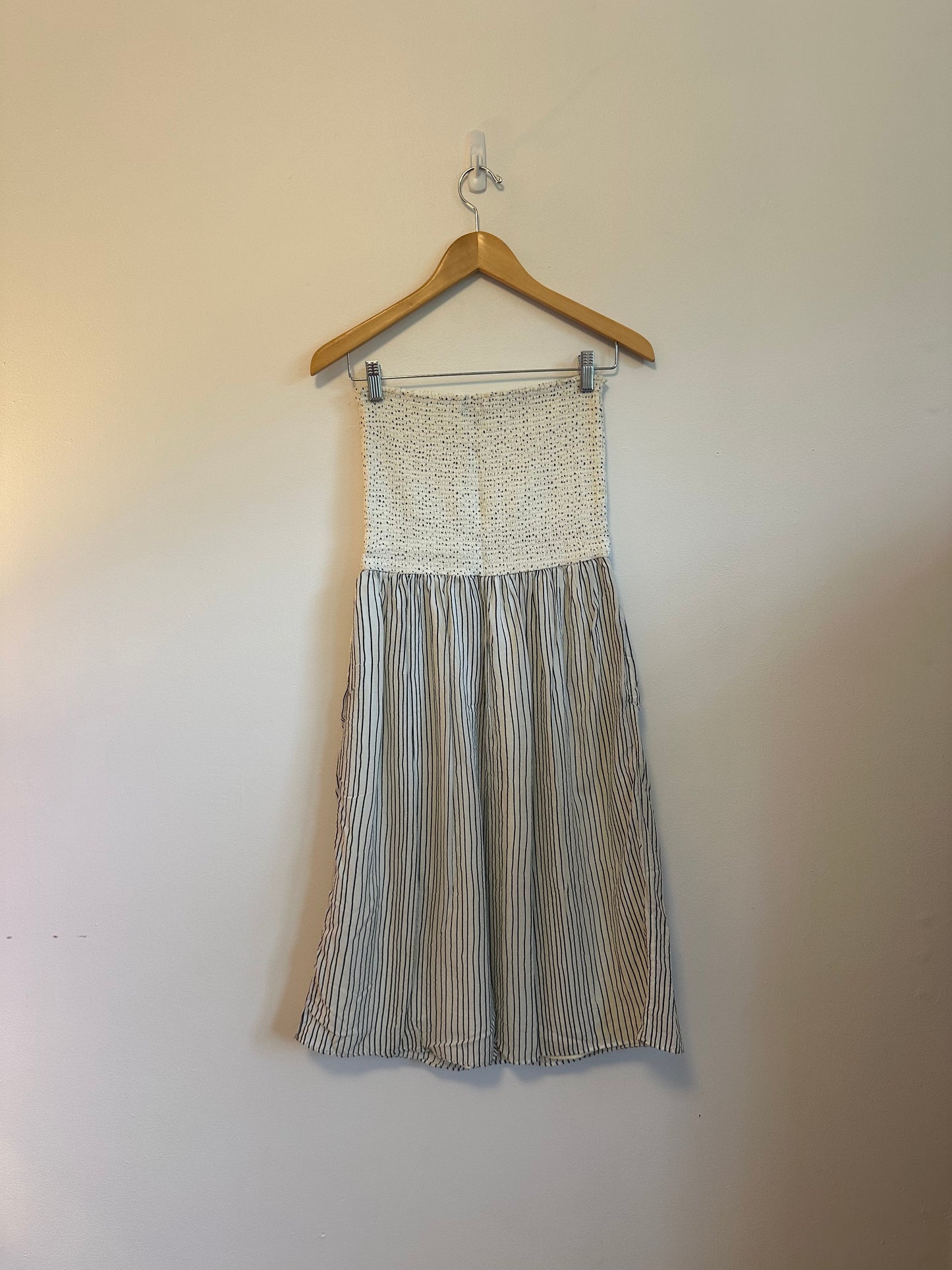 Rag & Bone Aster Pinstripe Strapless Dress | Size Small