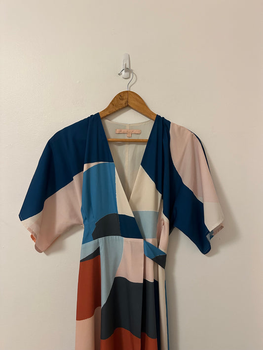 Anthropologie x Hutch Miro Wrap Geometric Print Maxi Dress | Size Small