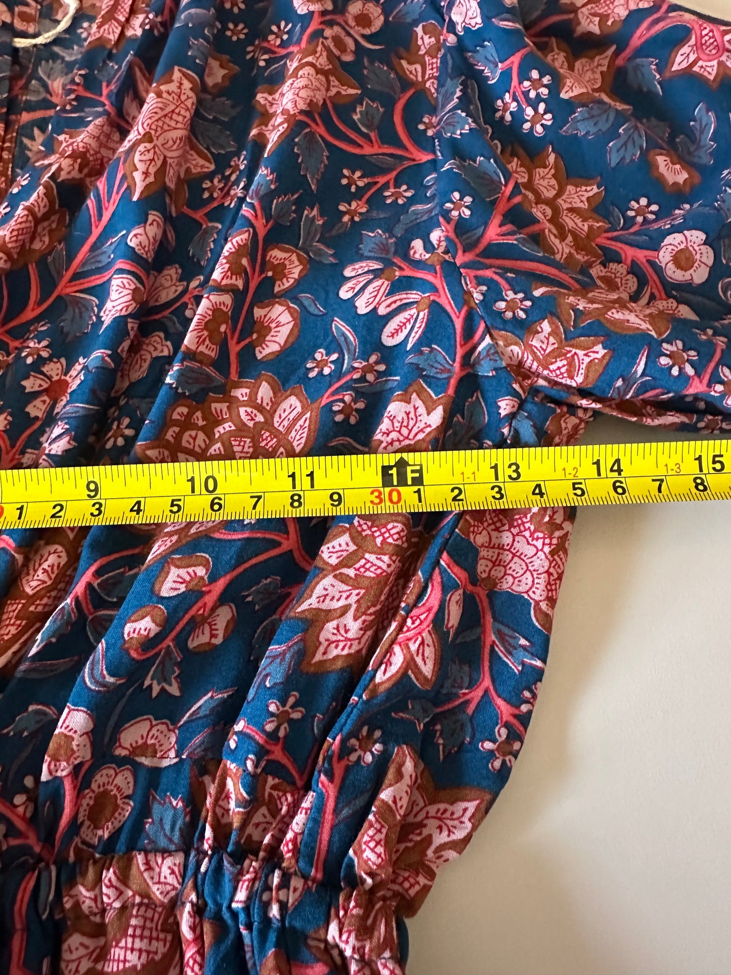 NWT Natalie Martin Nico Long Sleeve Dress with Sash in Indigo Dahlia Floral | XS