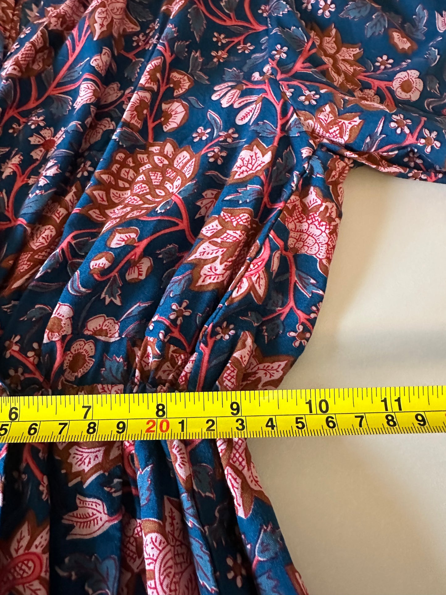 NWT Natalie Martin Nico Long Sleeve Dress with Sash in Indigo Dahlia Floral | XS